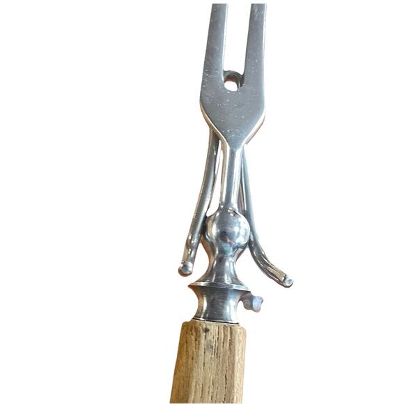 Vintage Jernbolaget Eskilstuna Sweden Carving Knife & Fork Wood‎ Handle Rostfrei - Picture 6 of 8